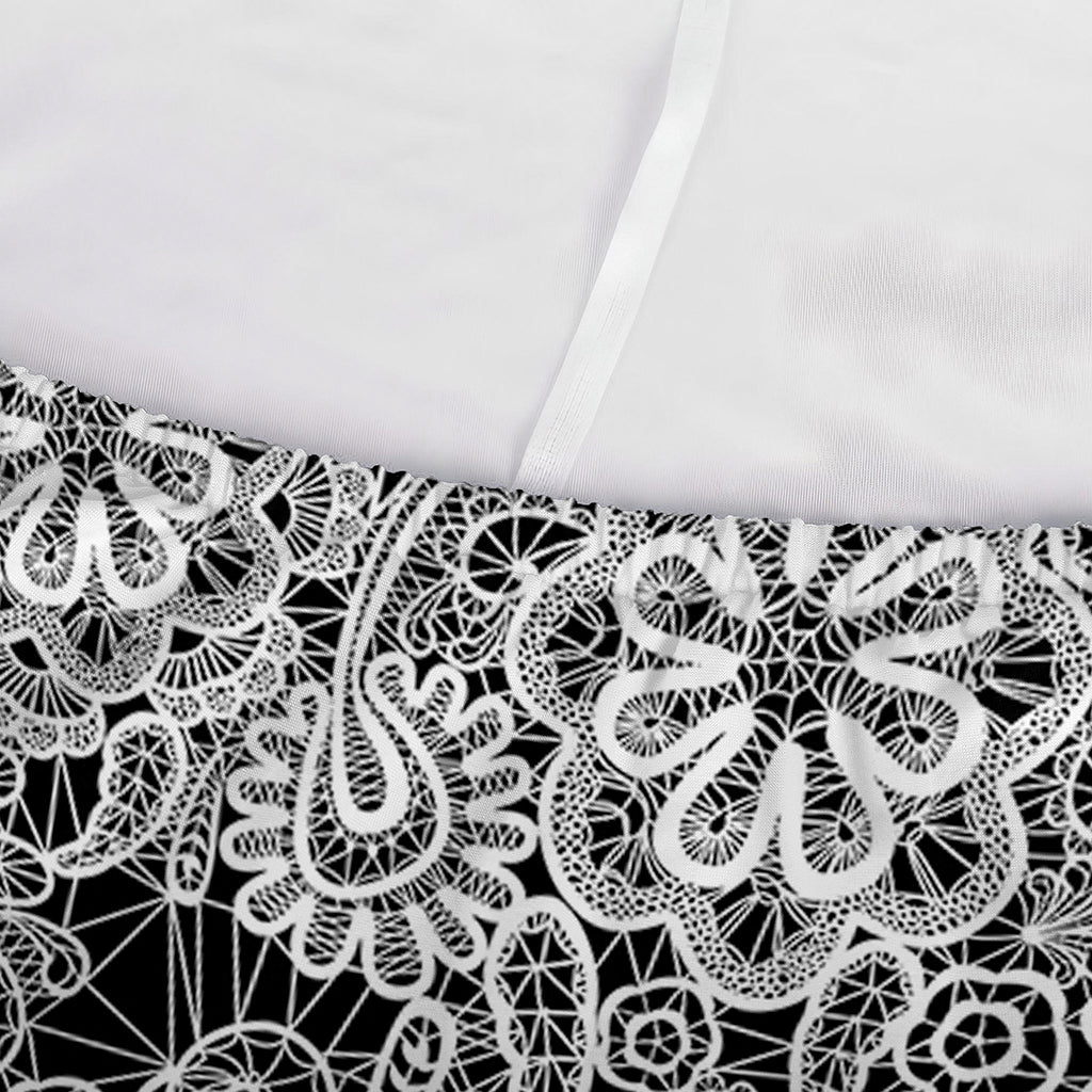 Black And White Western Flower Print Sofa Cover