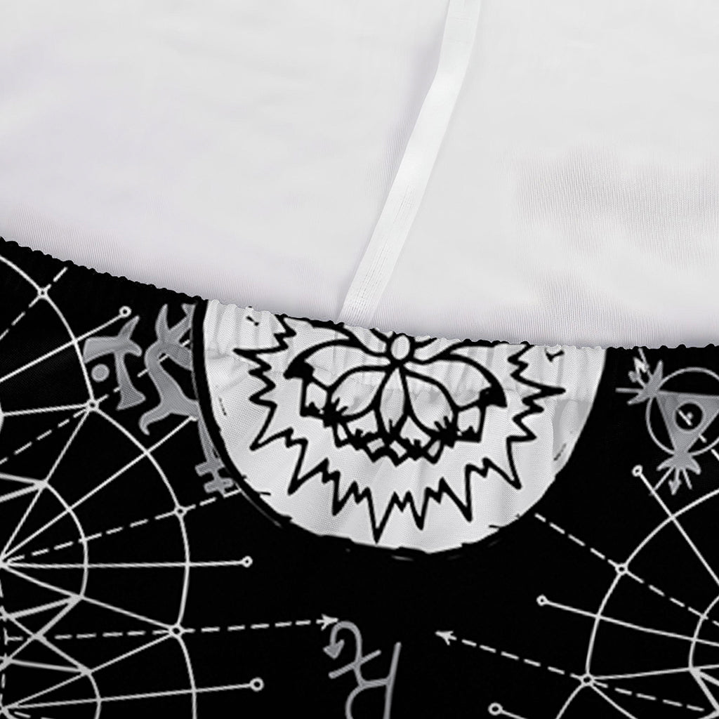 Black And White Wicca Evil Skull Print Sofa Cover