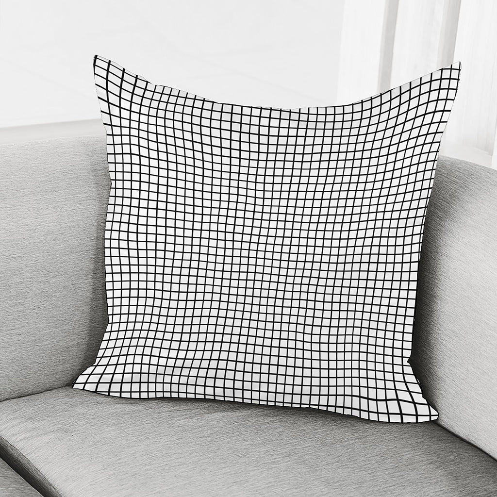 Black And White Windowpane Pattern Print Pillow Cover
