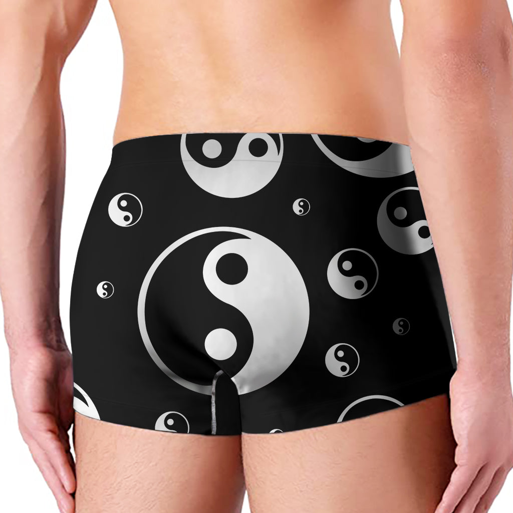 Black And White Yin Yang Pattern Print Men's Boxer Briefs