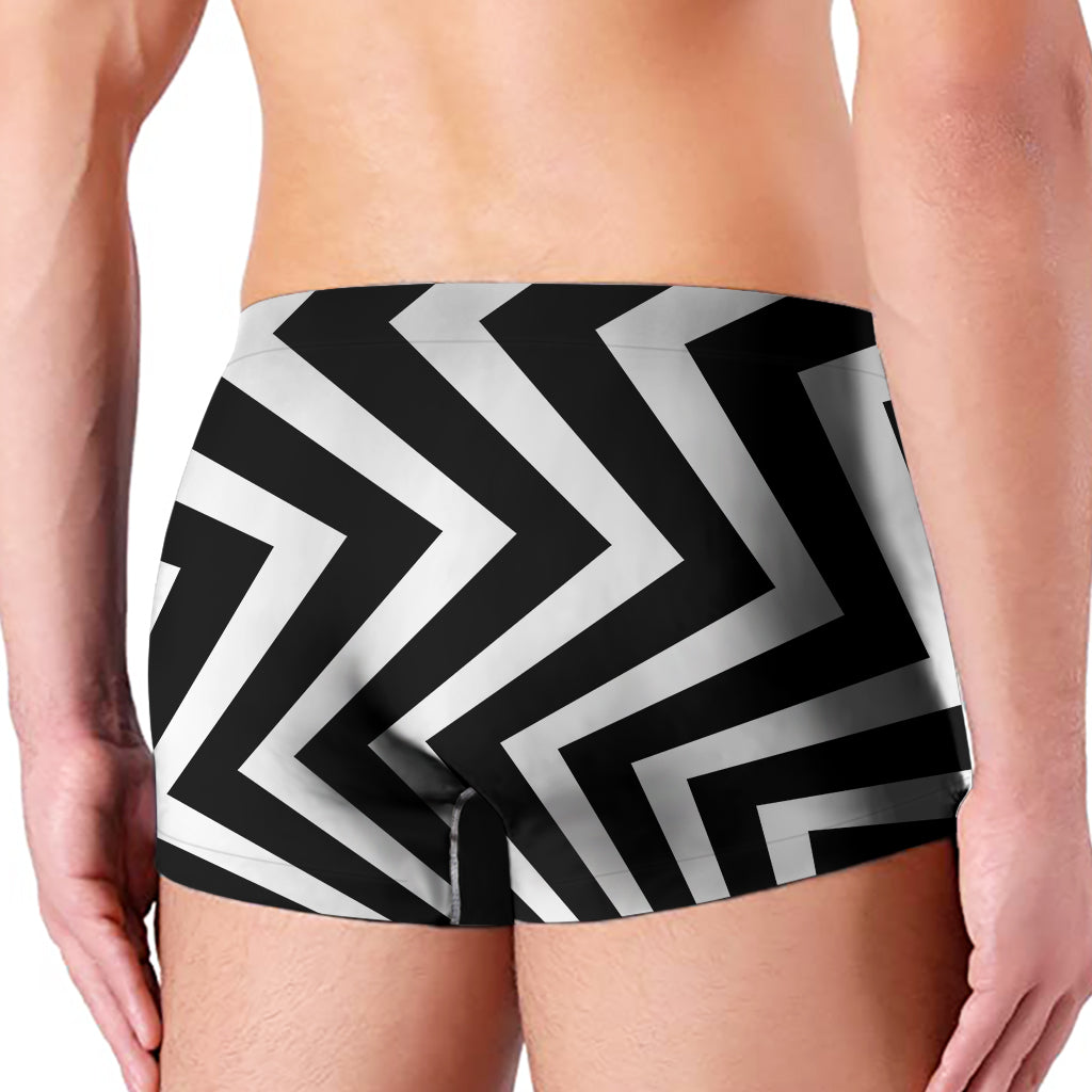 Black And White Zigzag Dazzle Print Men's Boxer Briefs