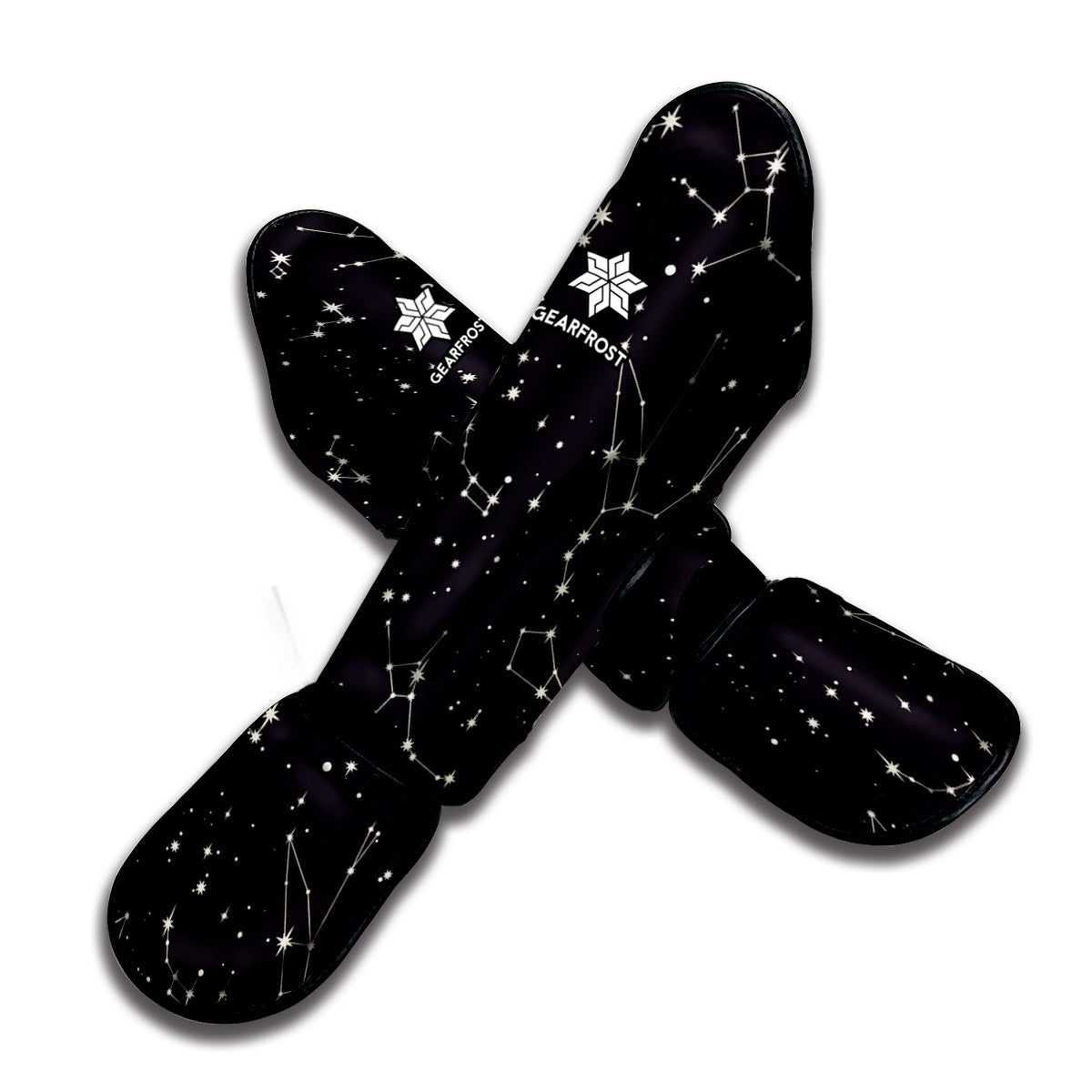 Black And White Zodiac Stars Print Muay Thai Shin Guard