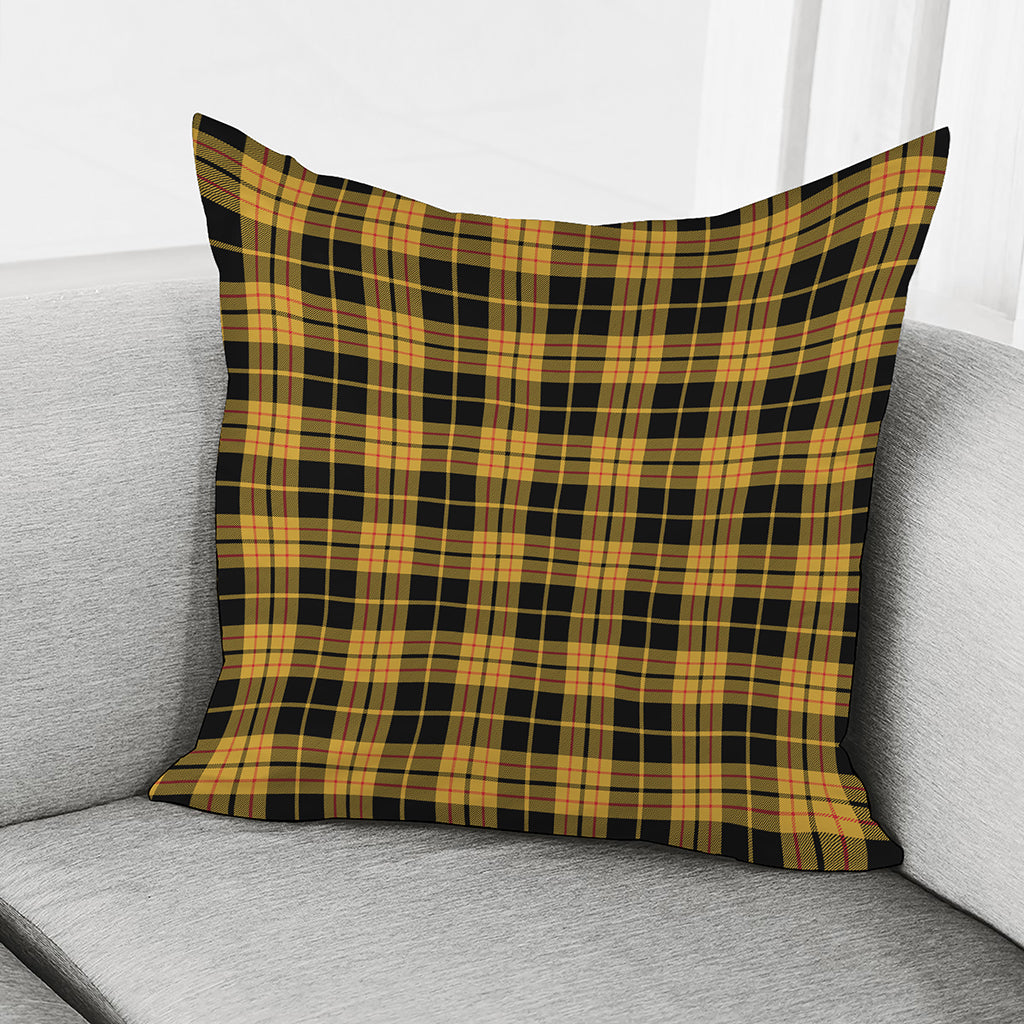 Black And Yellow Tartan Pattern Print Pillow Cover