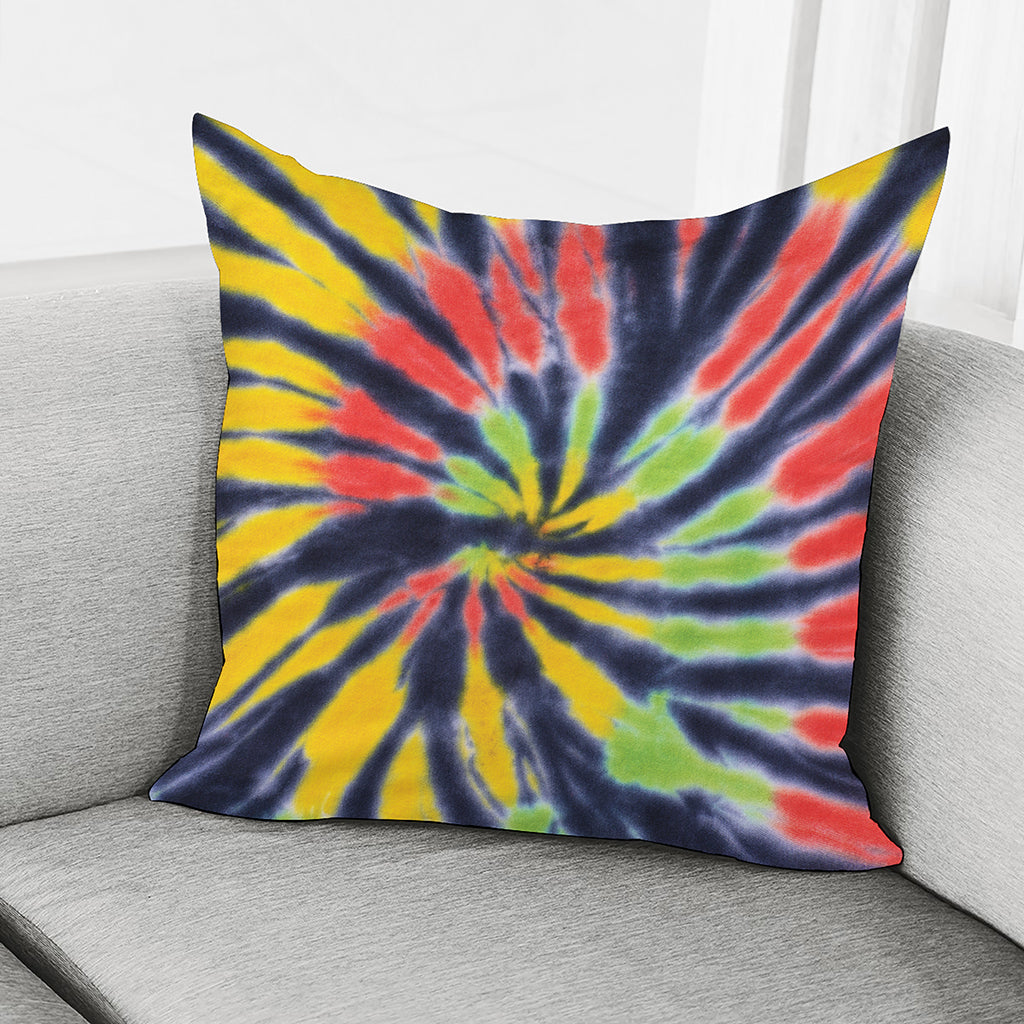 Black Backed Spiral Tie Dye Print Pillow Cover