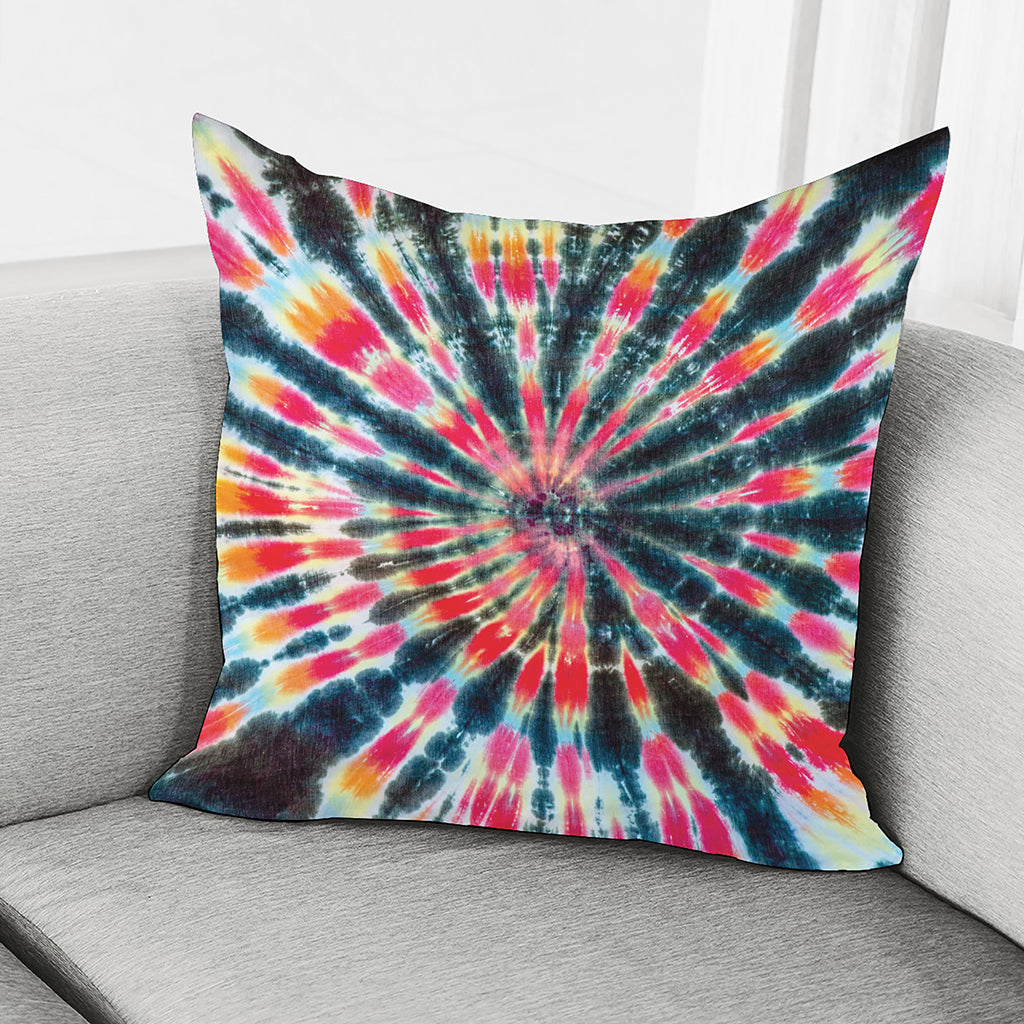 Black Backed Tie Dye Print Pillow Cover