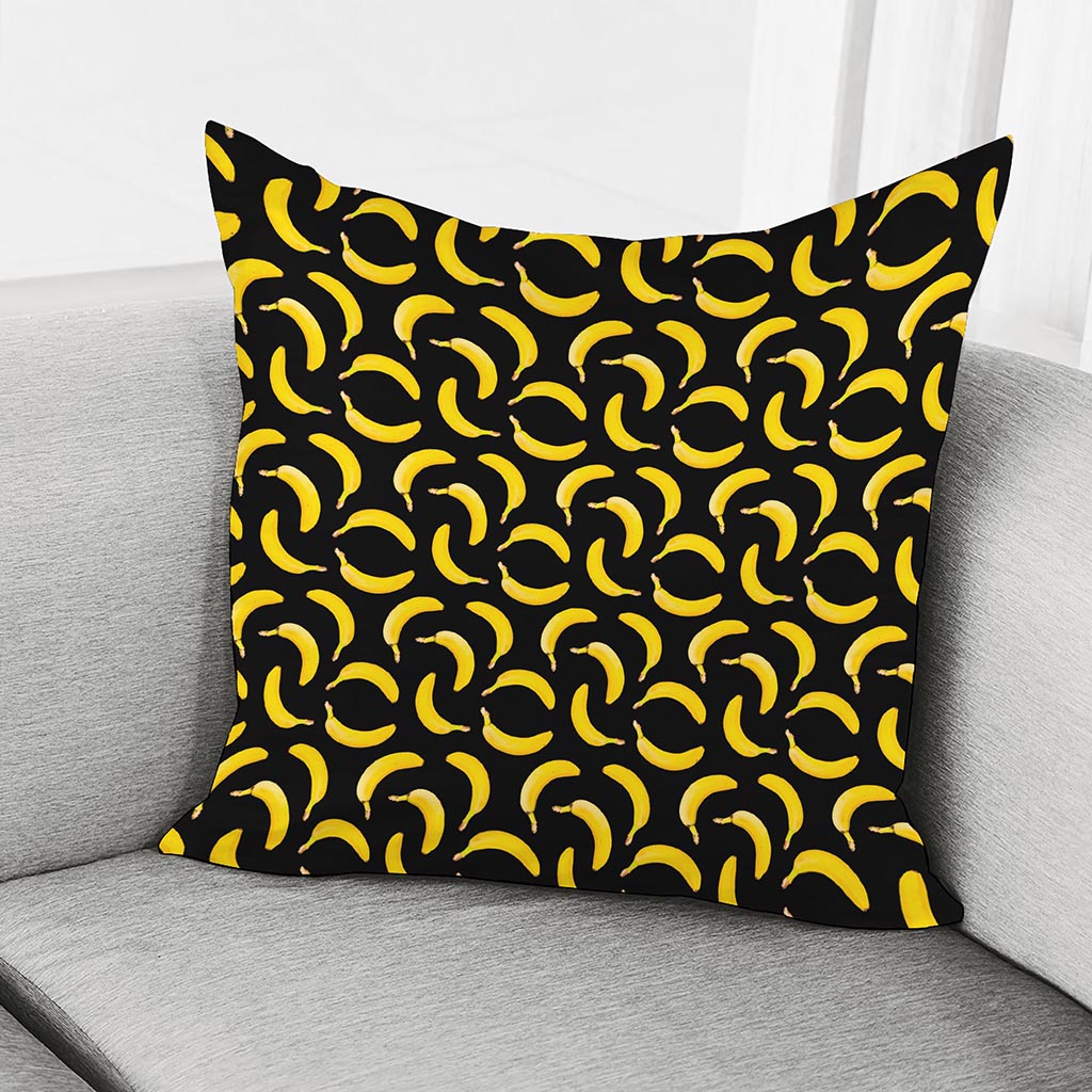 Black Banana Pattern Print Pillow Cover