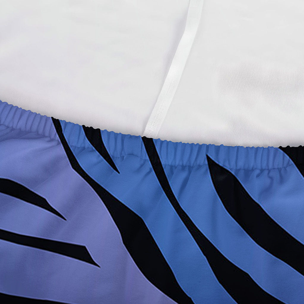 Black Blue Zebra Pattern Print Sofa Cover