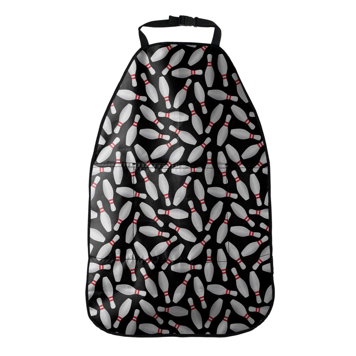 Black Bowling Pins Pattern Print Car Seat Organizers