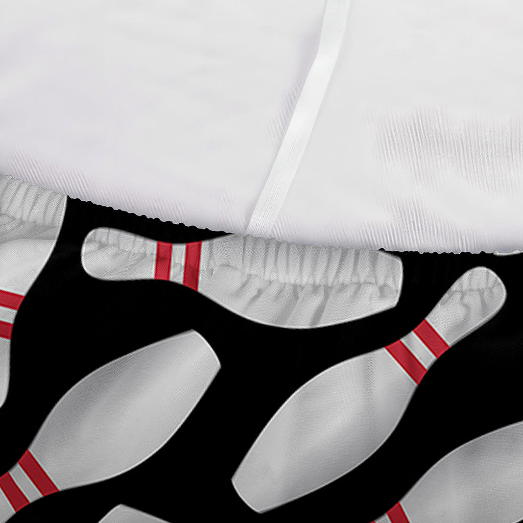 Black Bowling Pins Pattern Print Sofa Cover
