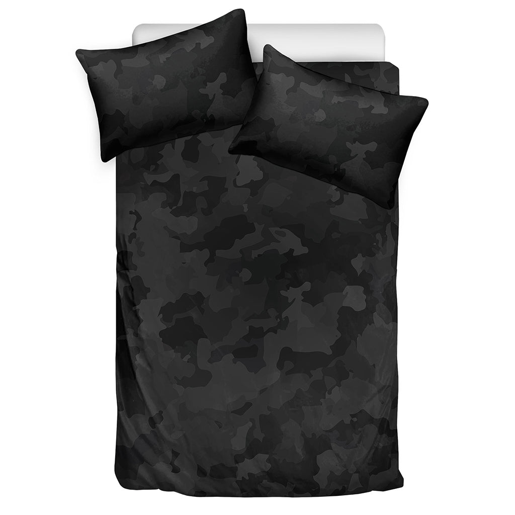 Black Camouflage Print Duvet Cover Bedding Set