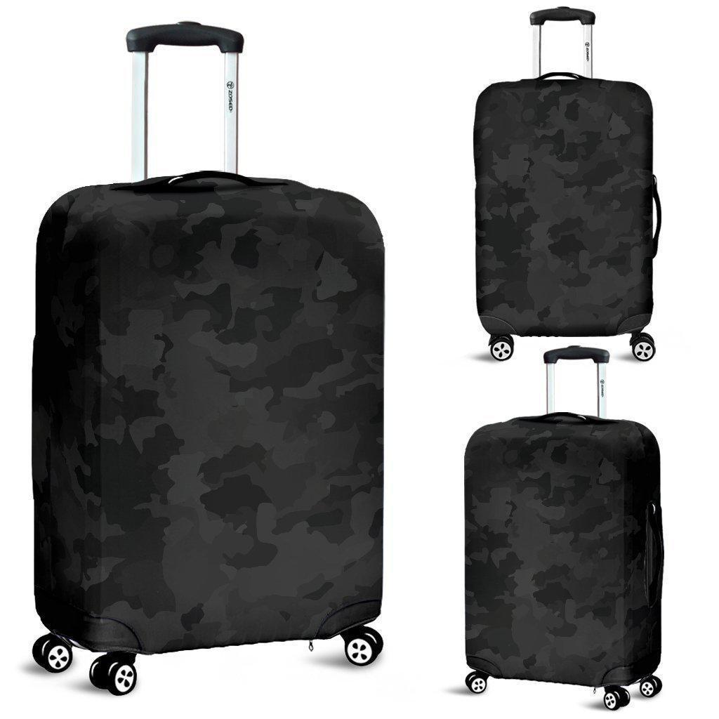 Black Camouflage Print Luggage Cover GearFrost