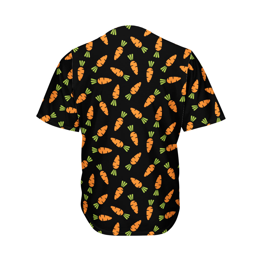 Black Carrot Pattern Print Men's Baseball Jersey