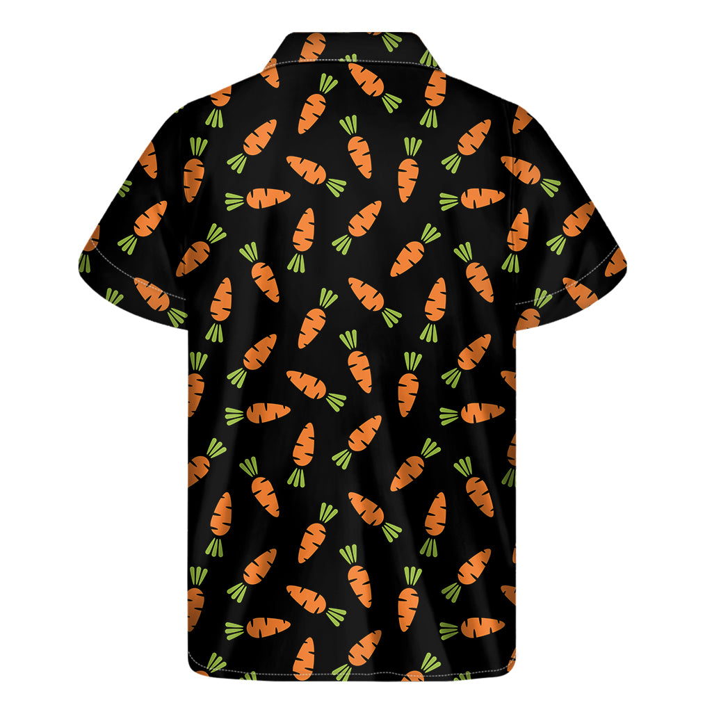 Black Carrot Pattern Print Men's Short Sleeve Shirt