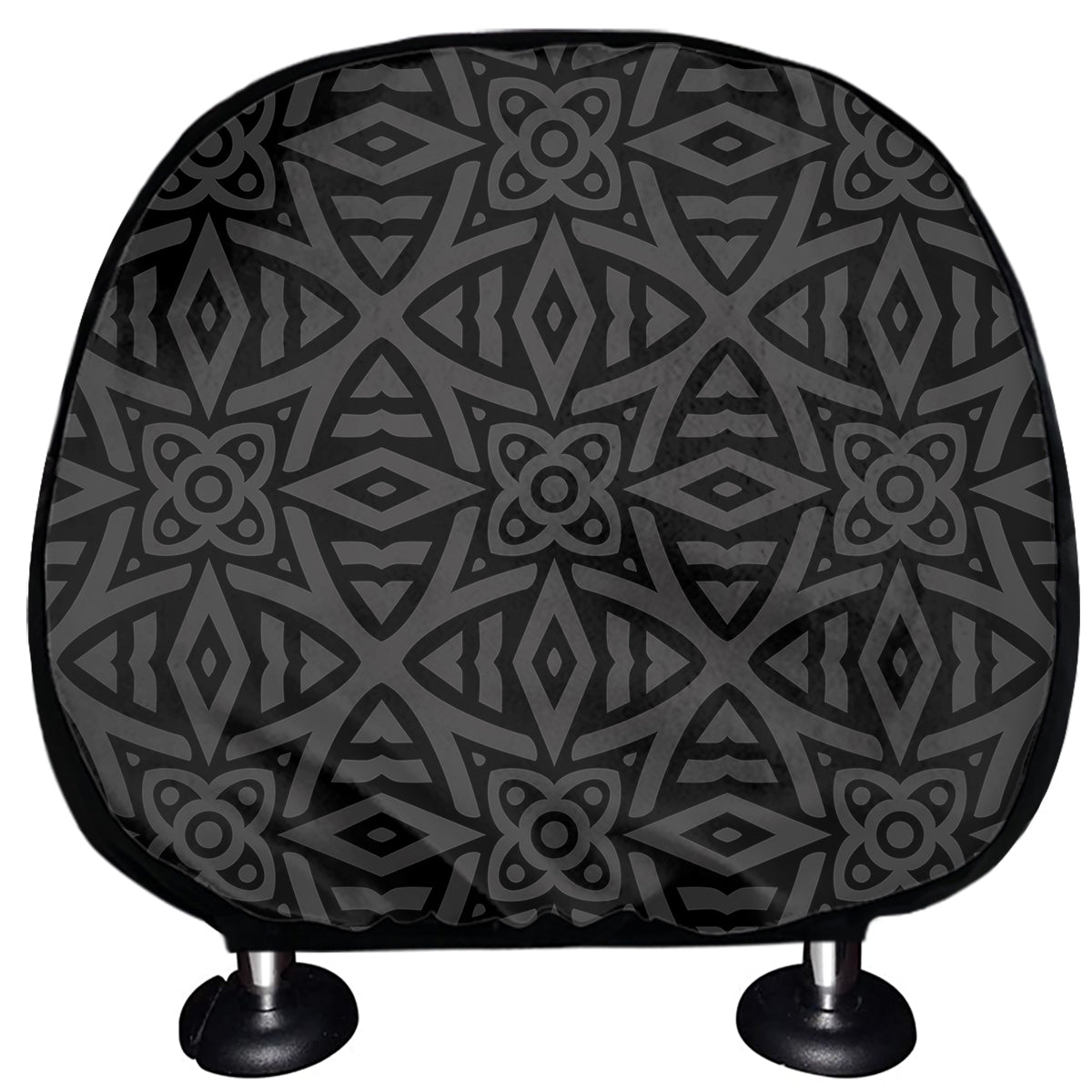 Black Celtic Symbol Pattern Print Car Headrest Covers