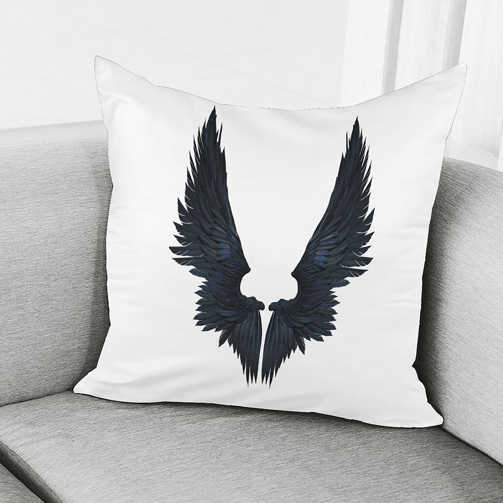 Black Demon Wings Print Pillow Cover