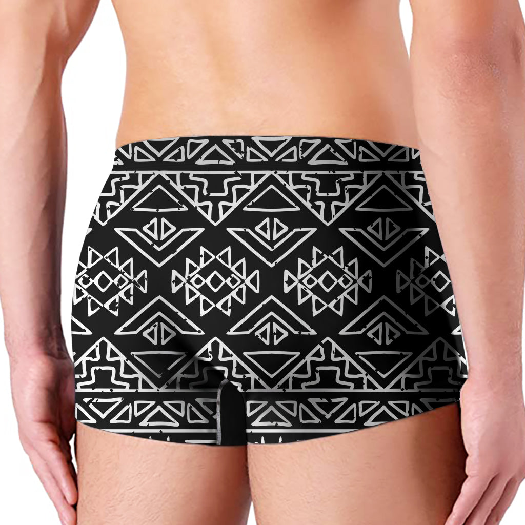 Black Ethnic Aztec Pattern Print Men's Boxer Briefs