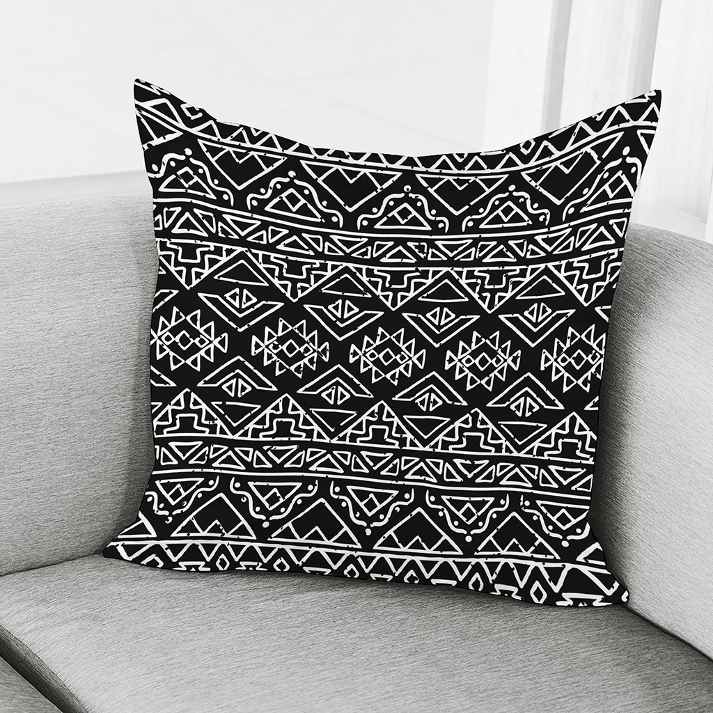 Black Ethnic Aztec Pattern Print Pillow Cover