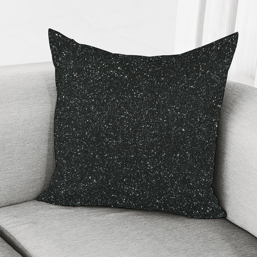 Black Glitter Artwork Print (NOT Real Glitter) Pillow Cover