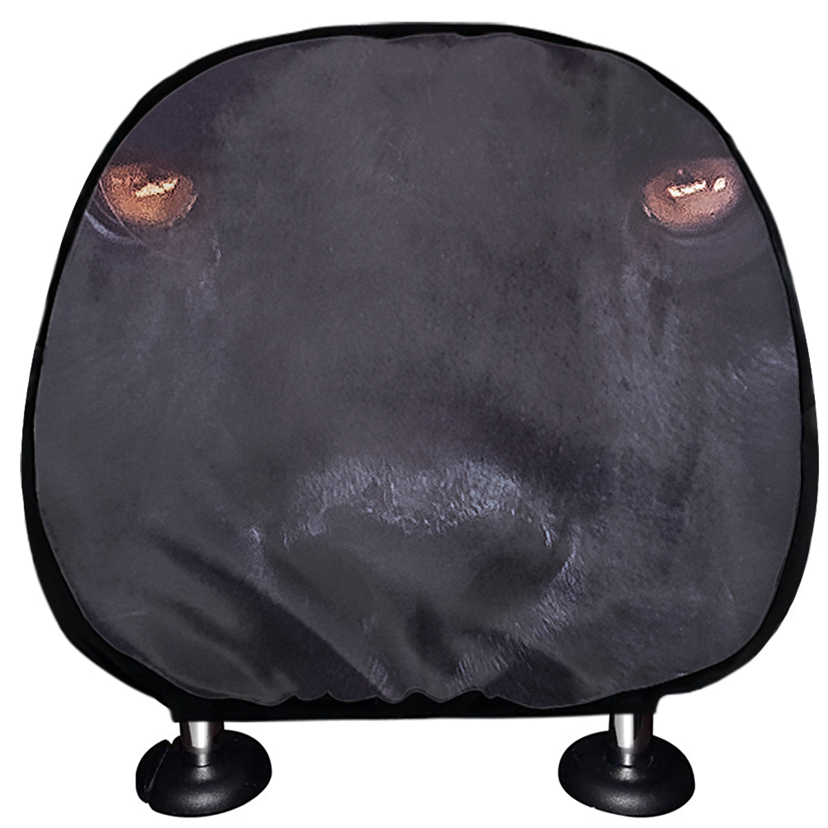 Black Jaguar Print Car Headrest Covers