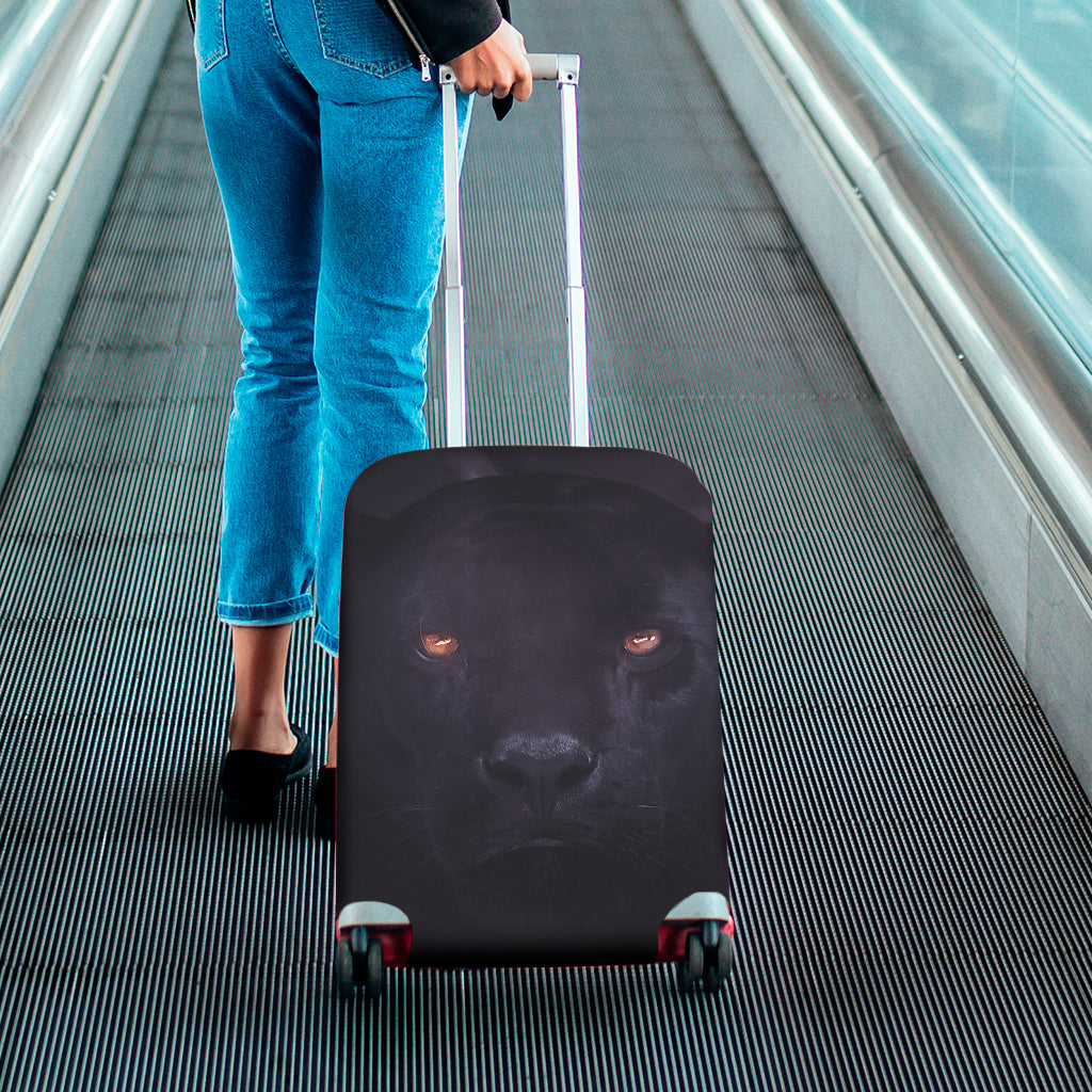 Black Jaguar Print Luggage Cover