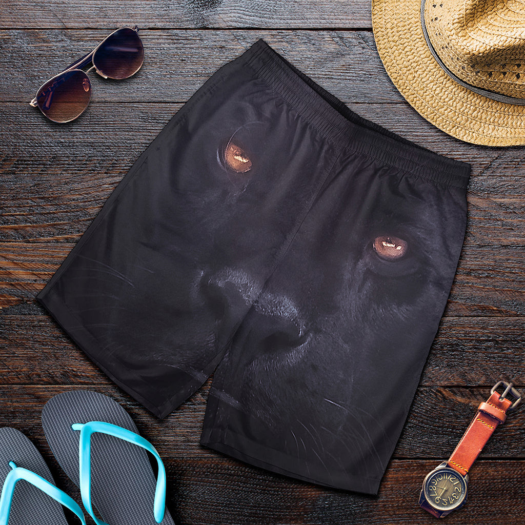 Black Jaguar Print Men's Shorts