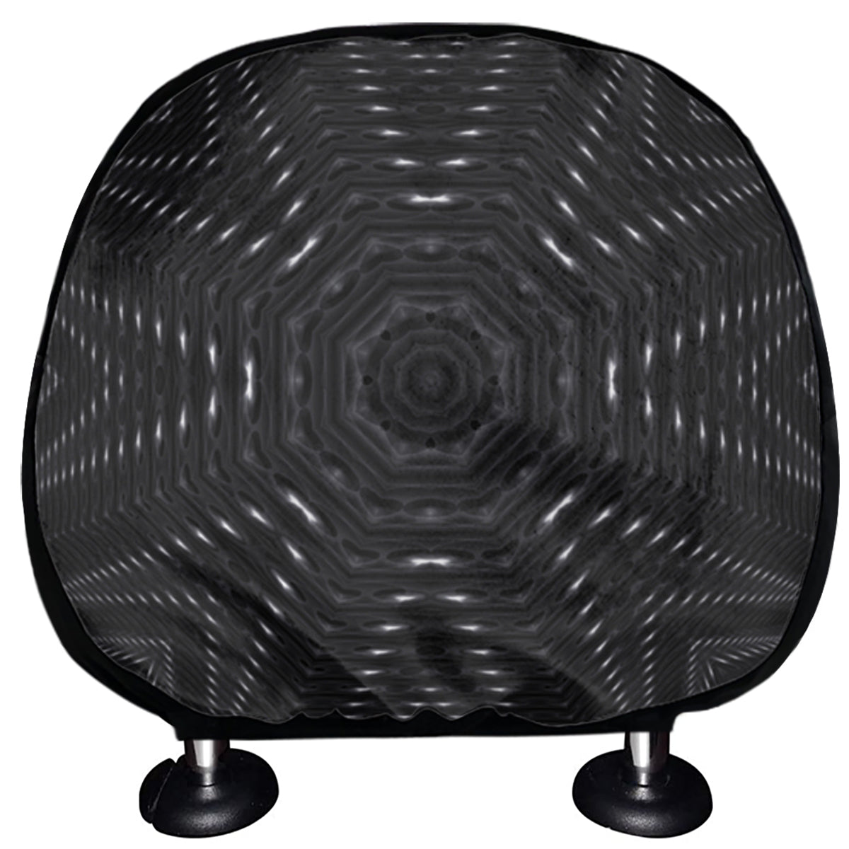 Black Kaleidoscope Print Car Headrest Covers