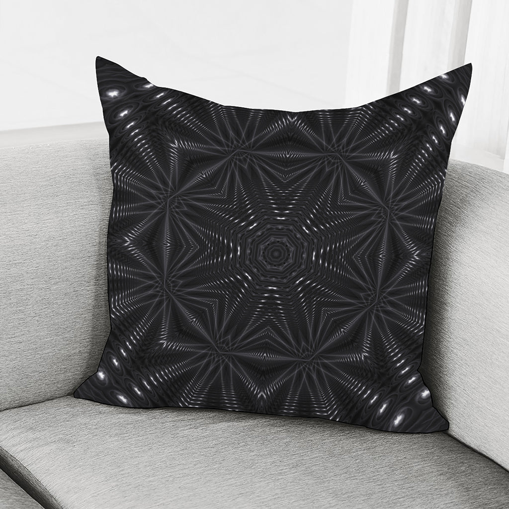 Black Kaleidoscope Print Pillow Cover