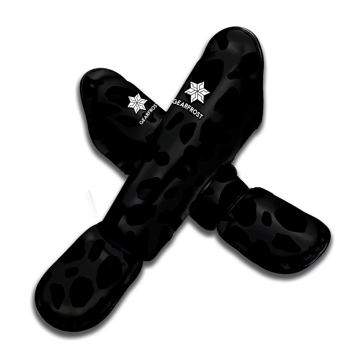 Black Leopard Print Muay Thai Shin Guard