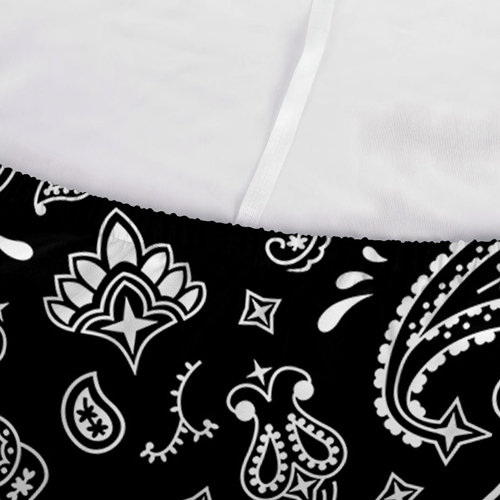 Black Paisley Bandana Pattern Print Sofa Cover