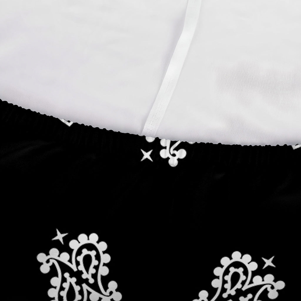 Black Paisley Bandana Print Sofa Cover