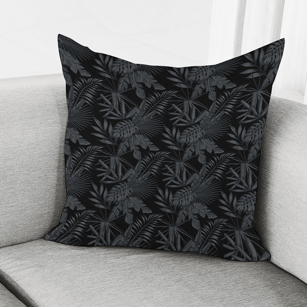 Black Palm Leaf Aloha Pattern Print Pillow Cover