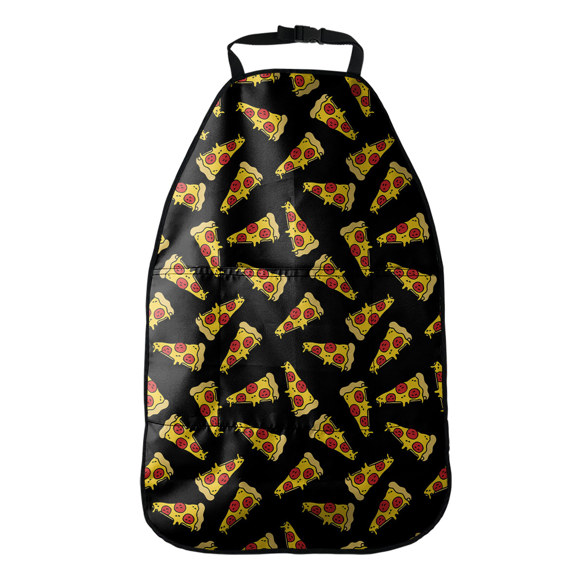Black Pizza Pattern Print Car Seat Organizers