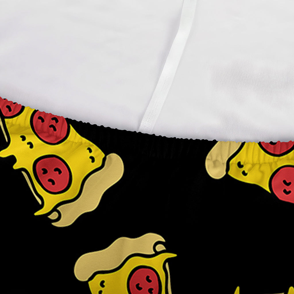 Black Pizza Pattern Print Sofa Cover