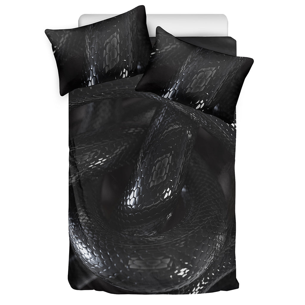 Black Snake Print Duvet Cover Bedding Set
