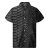 Black Snakeskin Print Men's Short Sleeve Shirt
