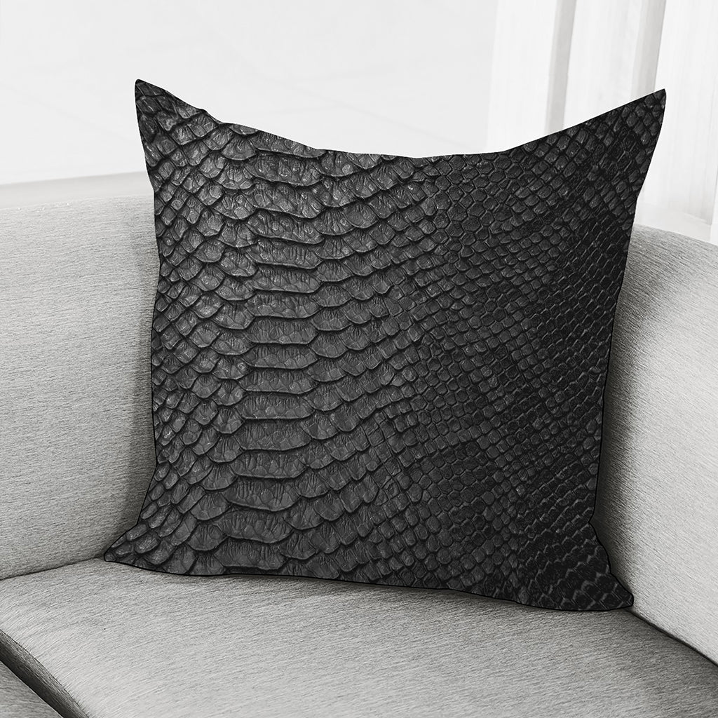 Black Snakeskin Print Pillow Cover