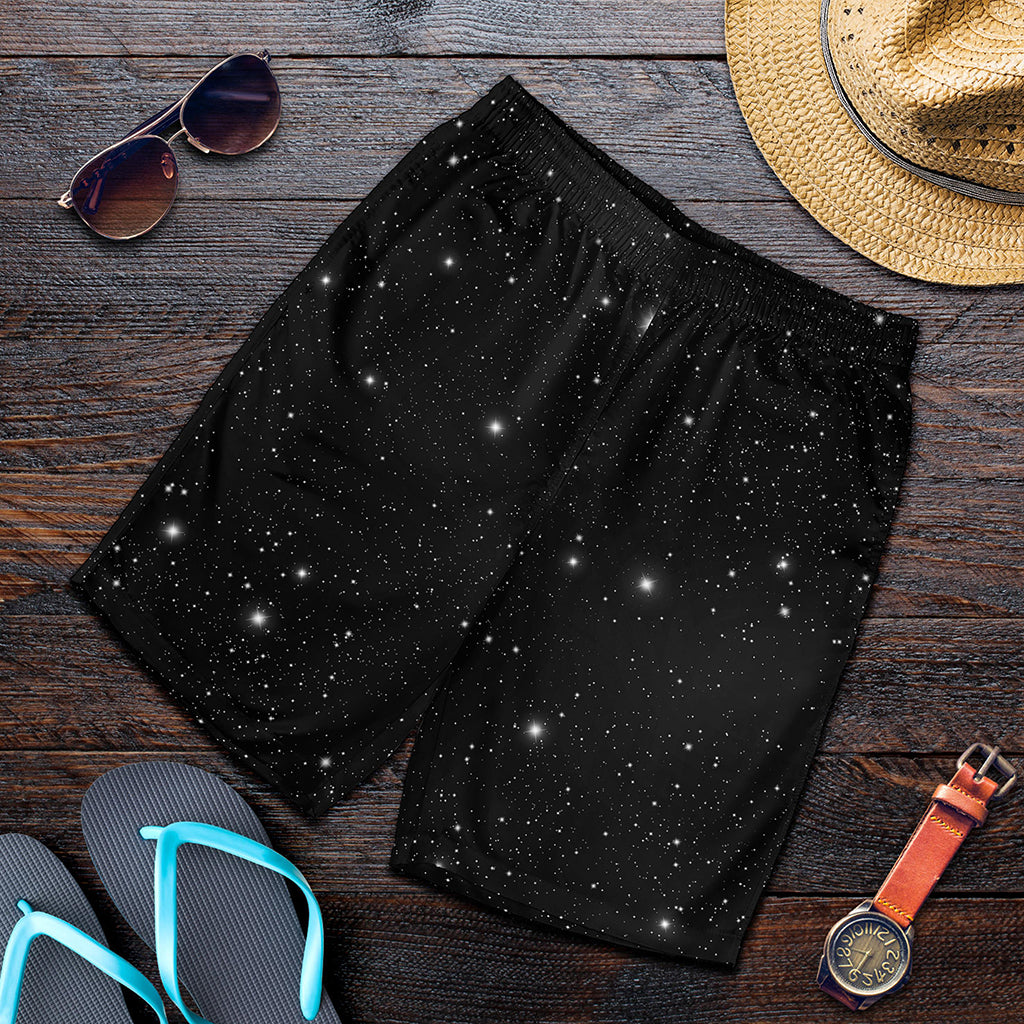Black Space Print Men's Shorts