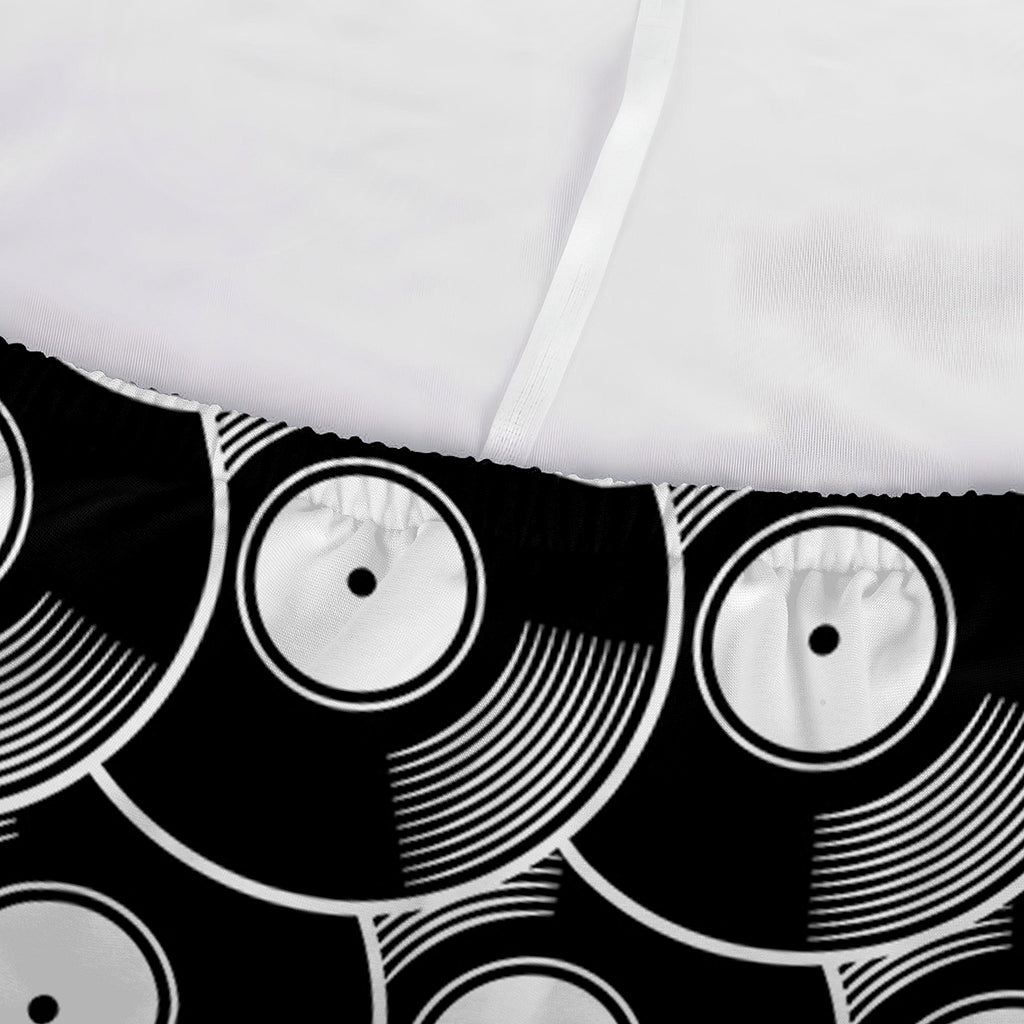 Black Vinyl Record Pattern Print Sofa Cover