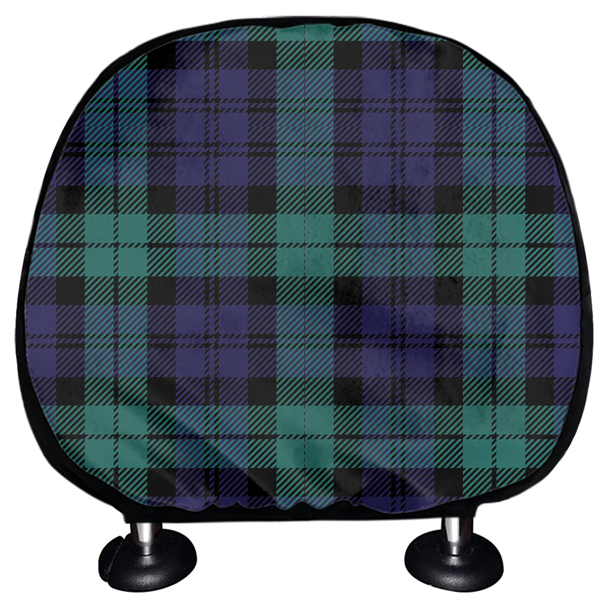 Black Watch Scottish Tartan Print Car Headrest Covers