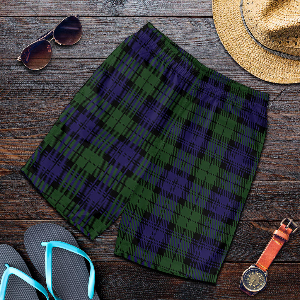 Black Watch Tartan Pattern Print Men's Shorts