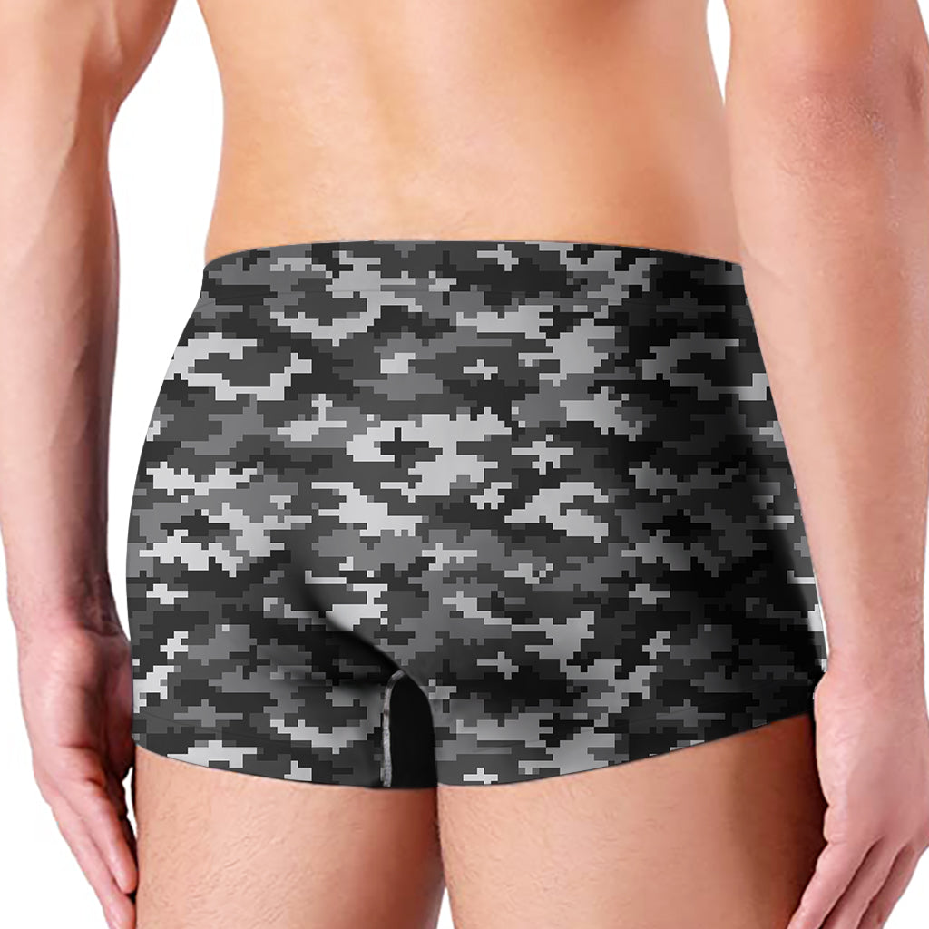 Black White And Grey Digital Camo Print Men's Boxer Briefs