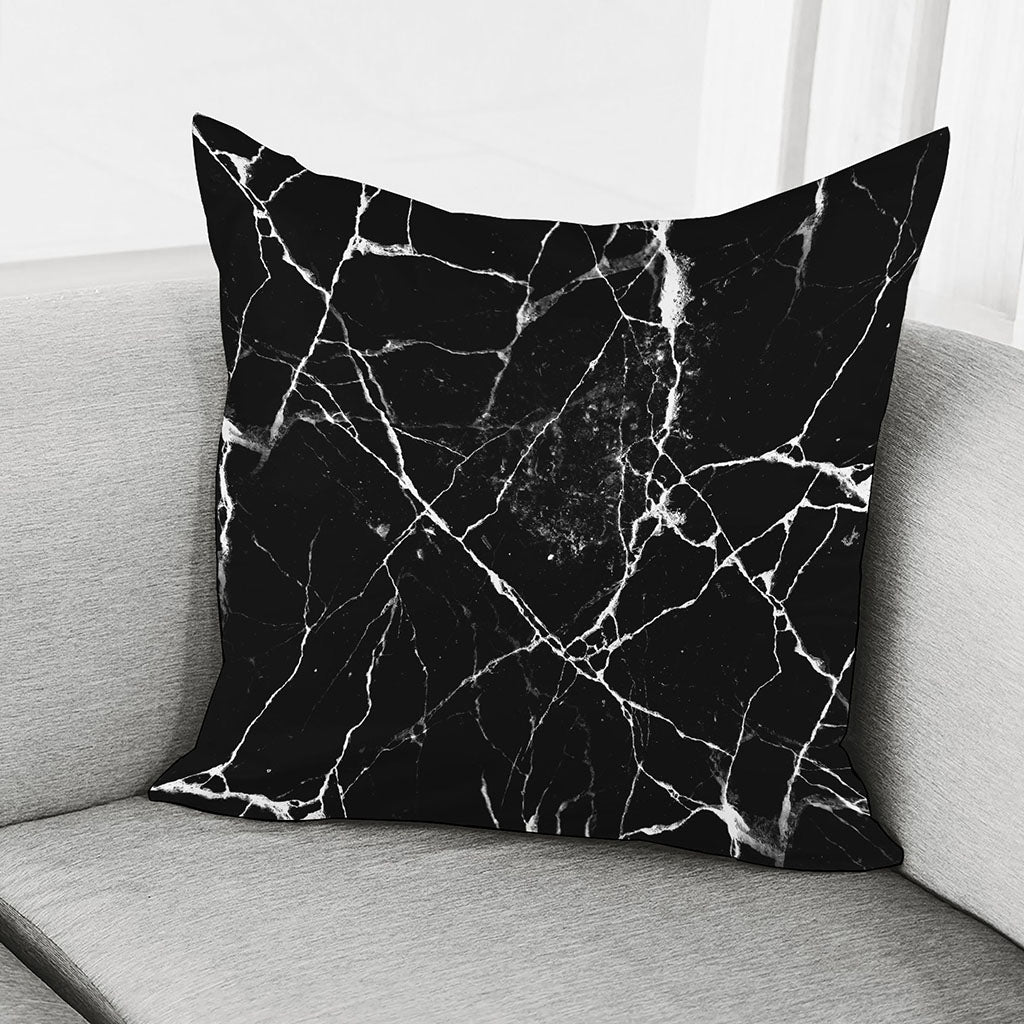 Black White Natural Marble Print Pillow Cover