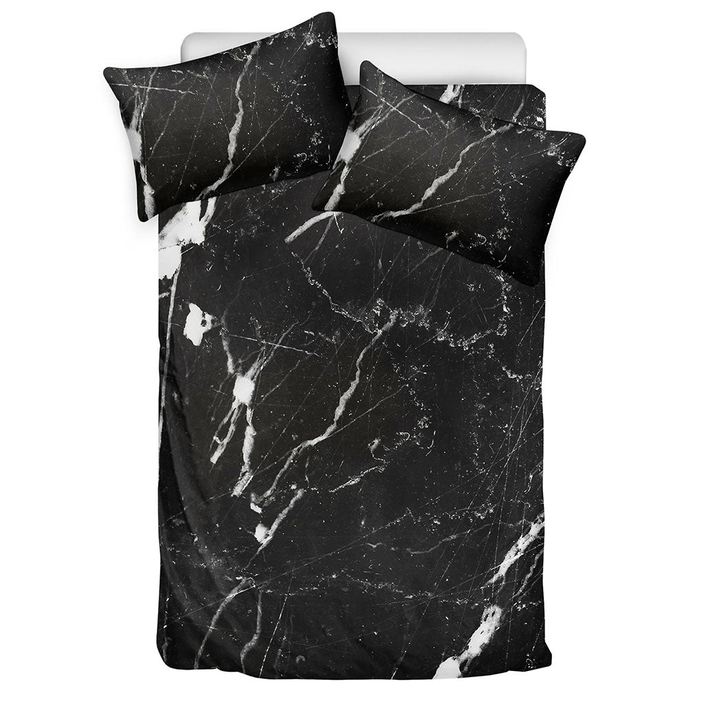 Black White Scratch Marble Print Duvet Cover Bedding Set