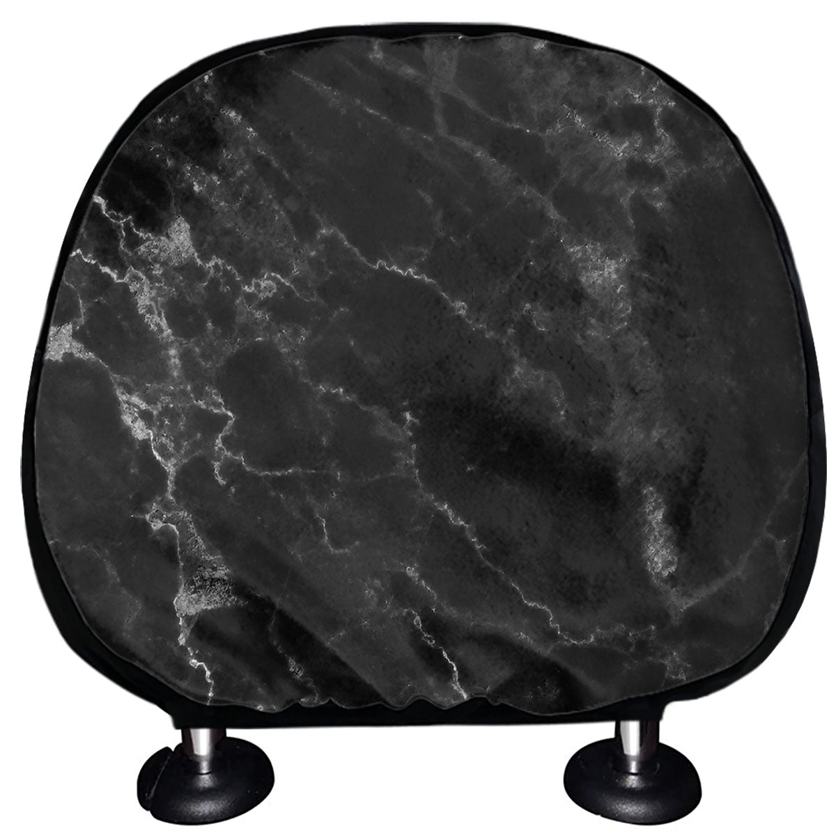 Black White Smoke Marble Print Car Headrest Covers