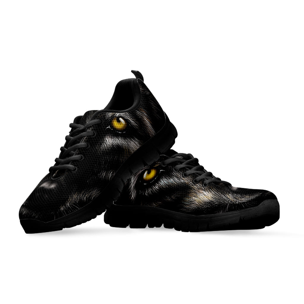 Black Wolf Portrait Print Black Sneakers