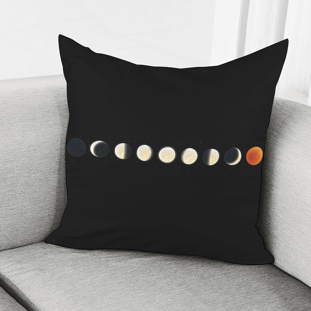 Blood Moon Lunar Phase Print Pillow Cover