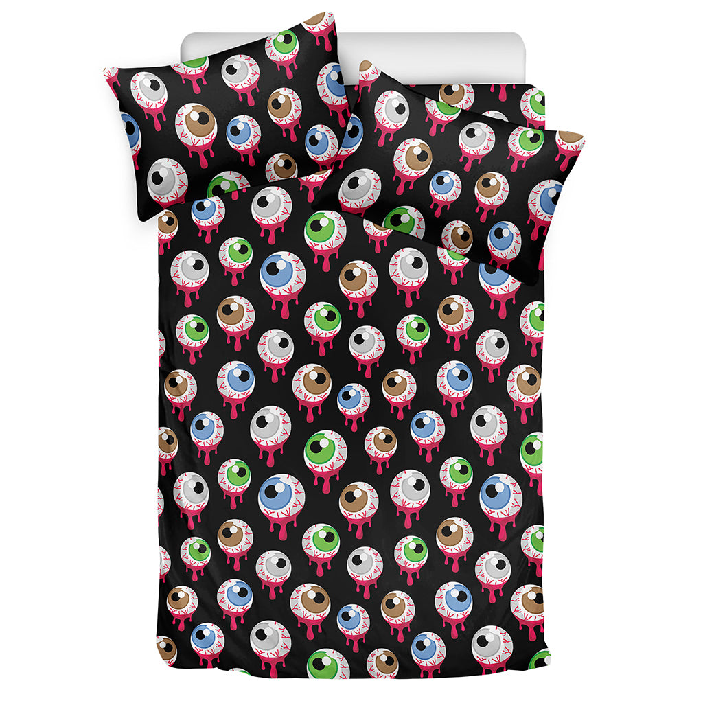 Bloody Eyeball Pattern Print Duvet Cover Bedding Set