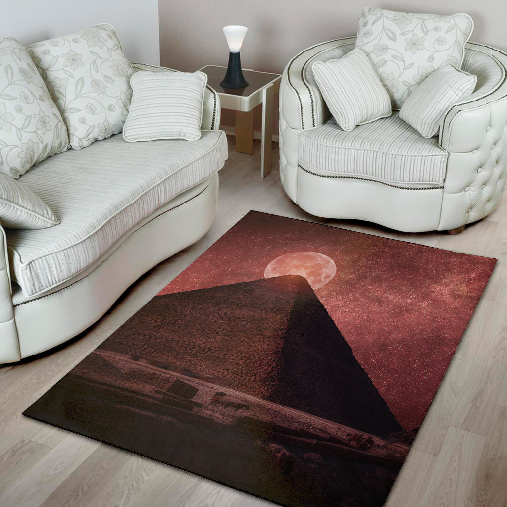 Bloody Moon Pyramid Print Area Rug