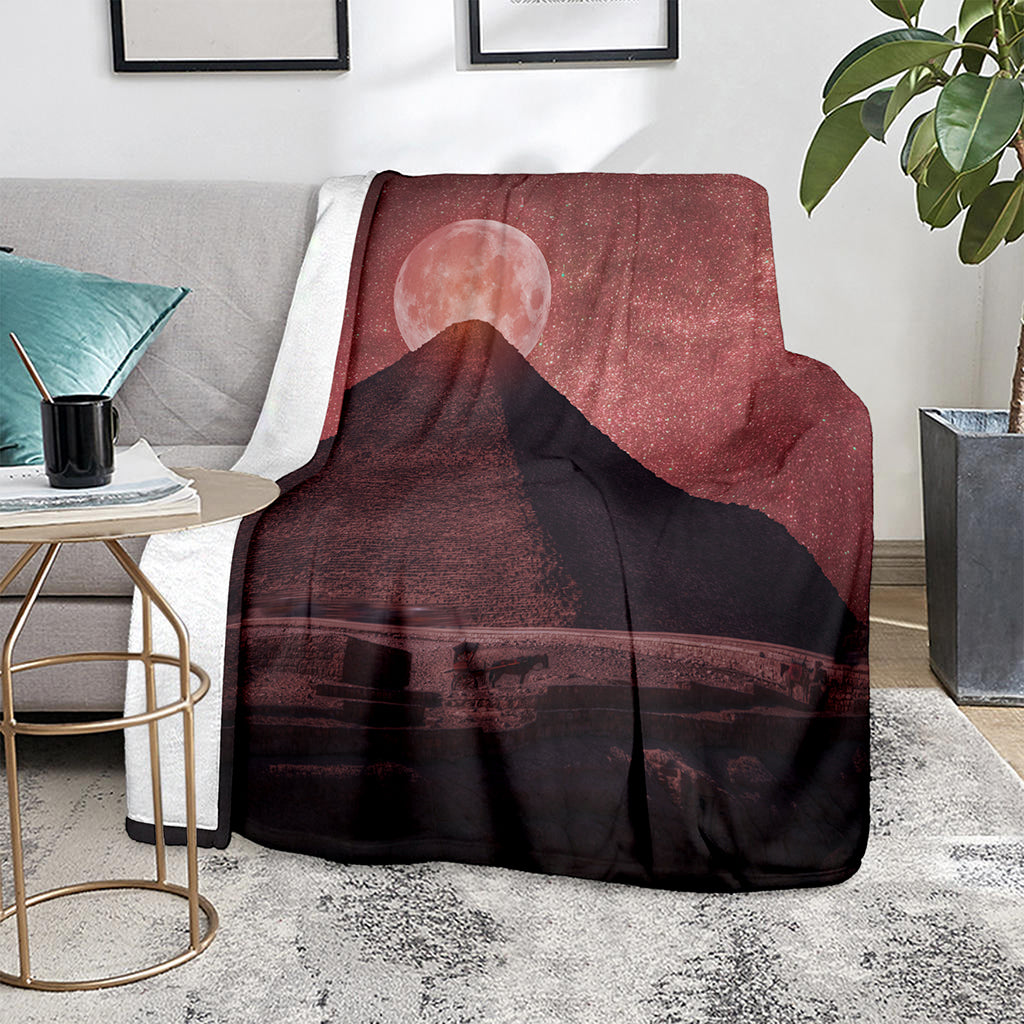 Bloody Moon Pyramid Print Blanket