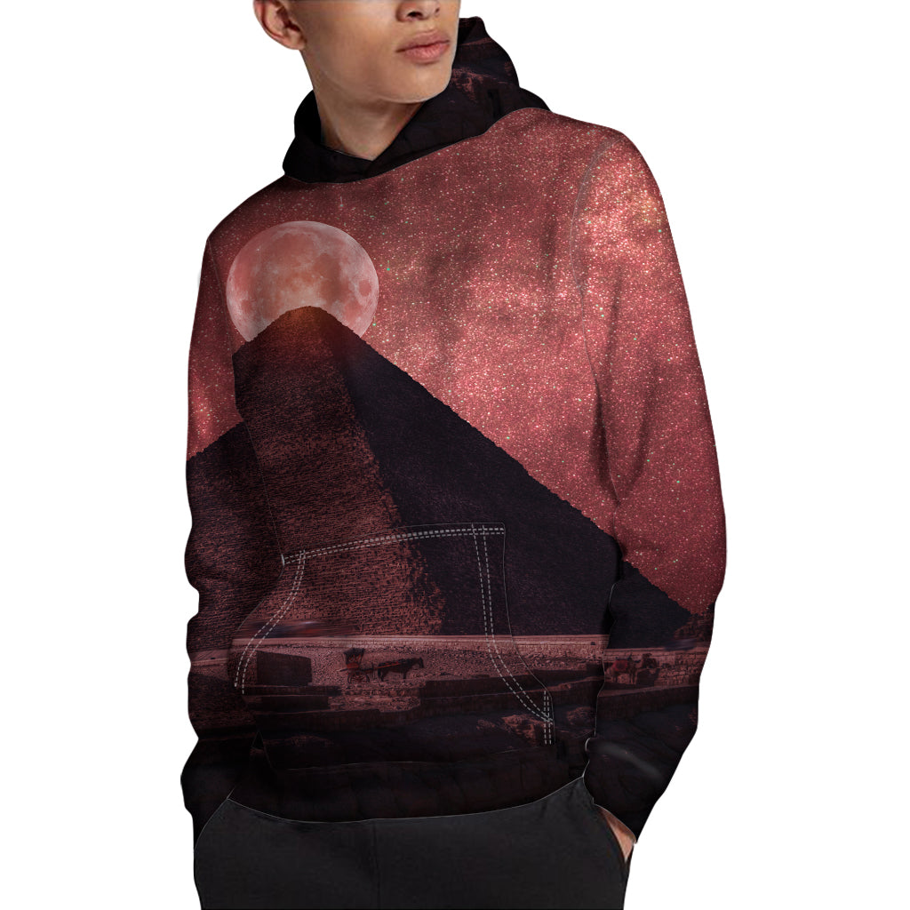Bloody Moon Pyramid Print Pullover Hoodie